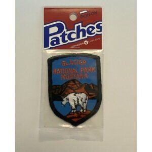 Glacier National Park Montana Goat Iron On Souvenir Travel Patch Voyager